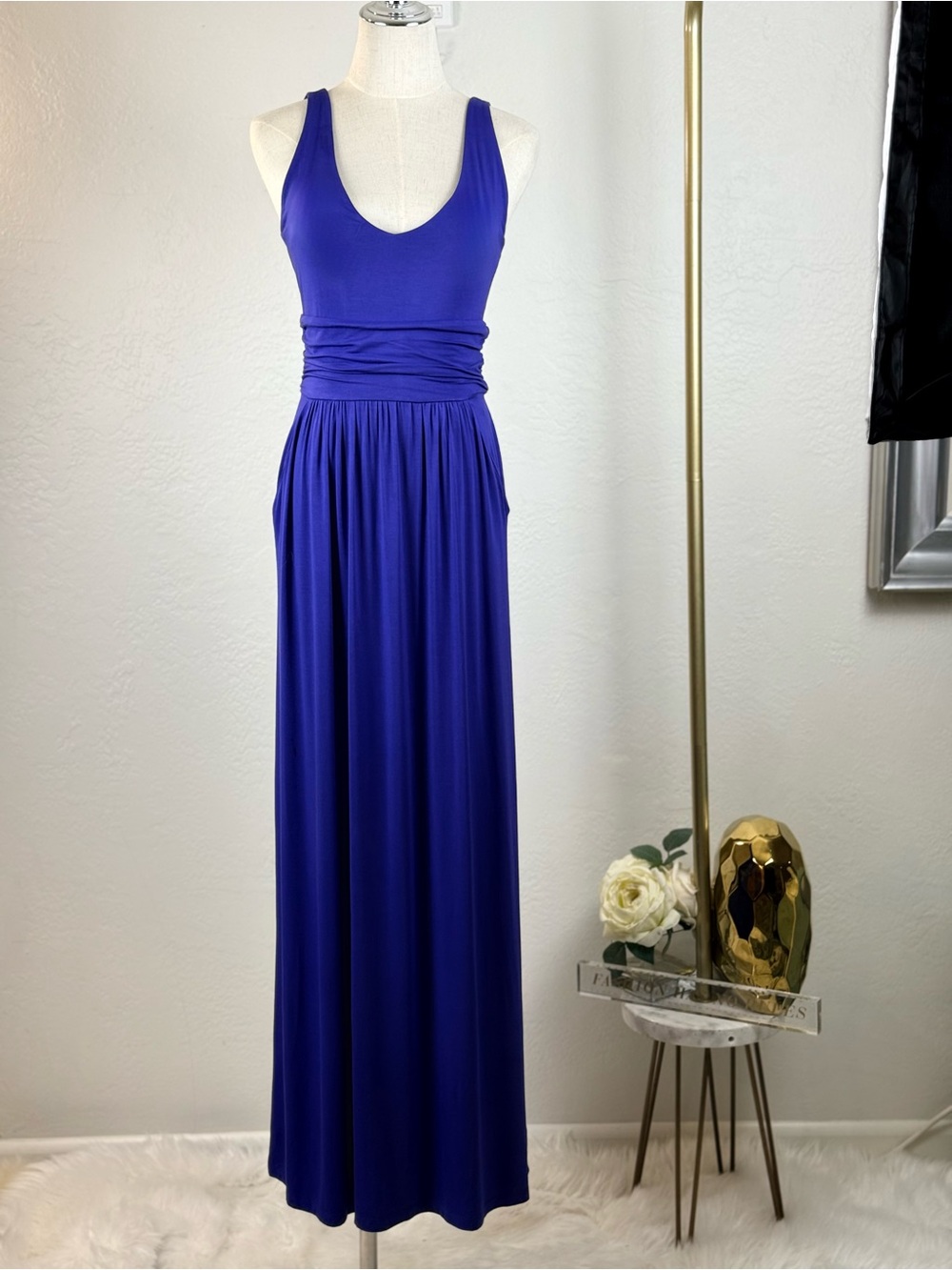 Stunning Saint Tropez West "Liquid Luxe" Maxi Dress | Royal Blue M